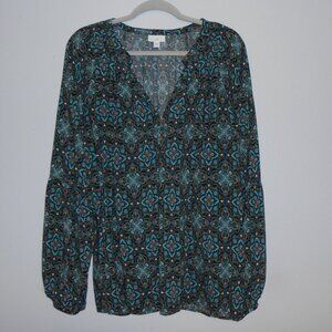 J. Jill print blouse top Women's plus size 2X